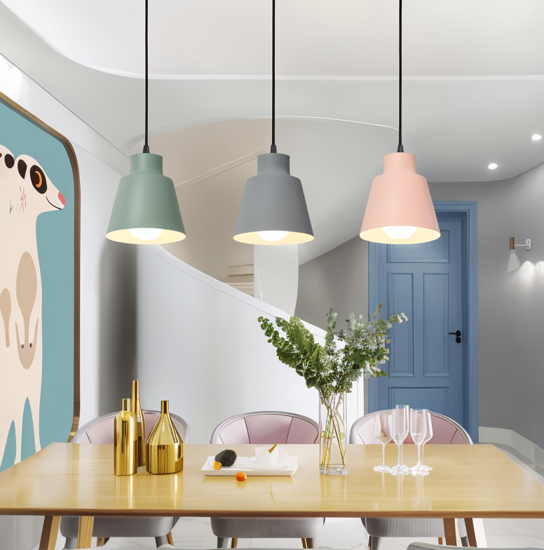 MacaronHue Pendellampa - Minimalistisk E27 LED Nordisk Hänglampa