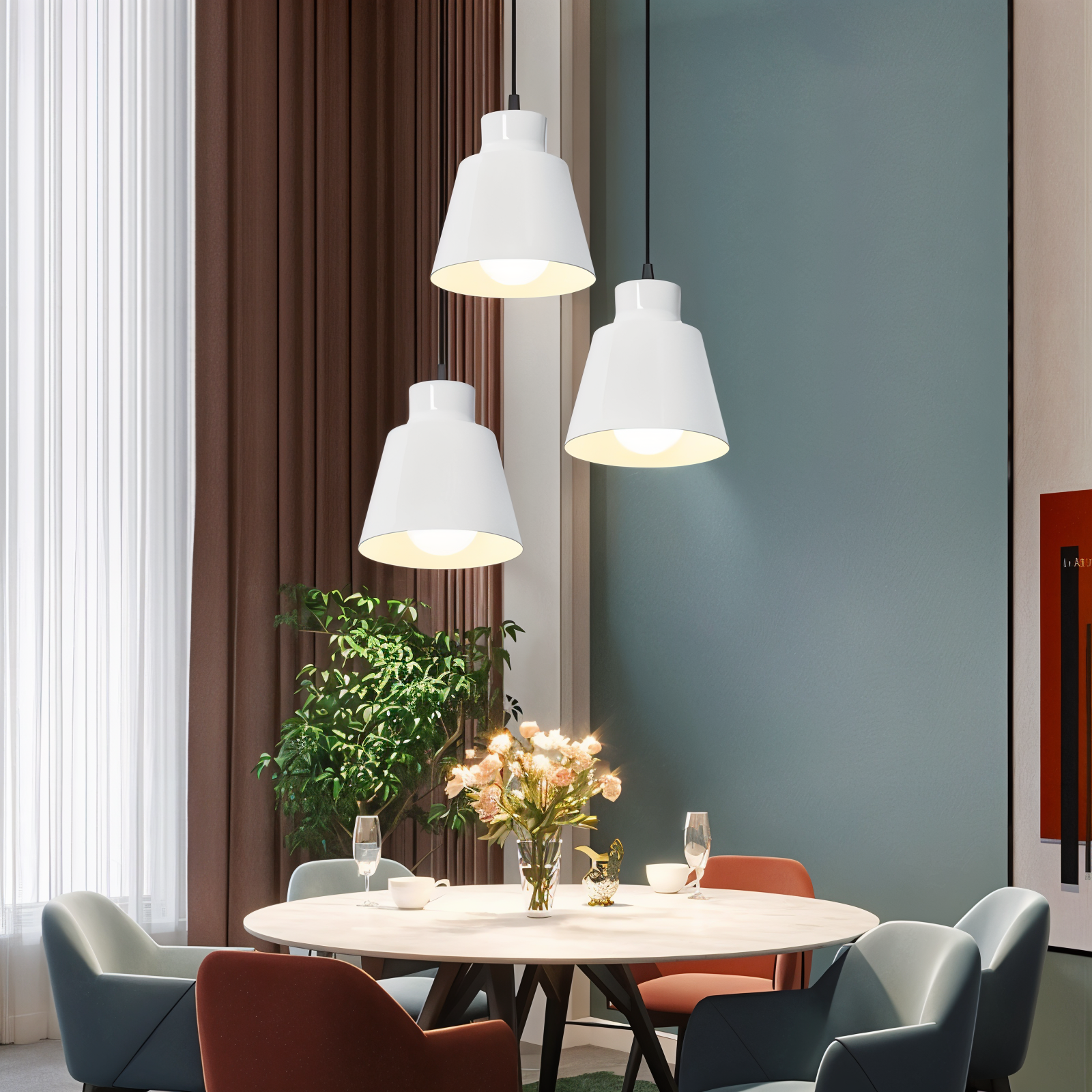 MacaronHue Pendellampa - Minimalistisk E27 LED Nordisk Hänglampa