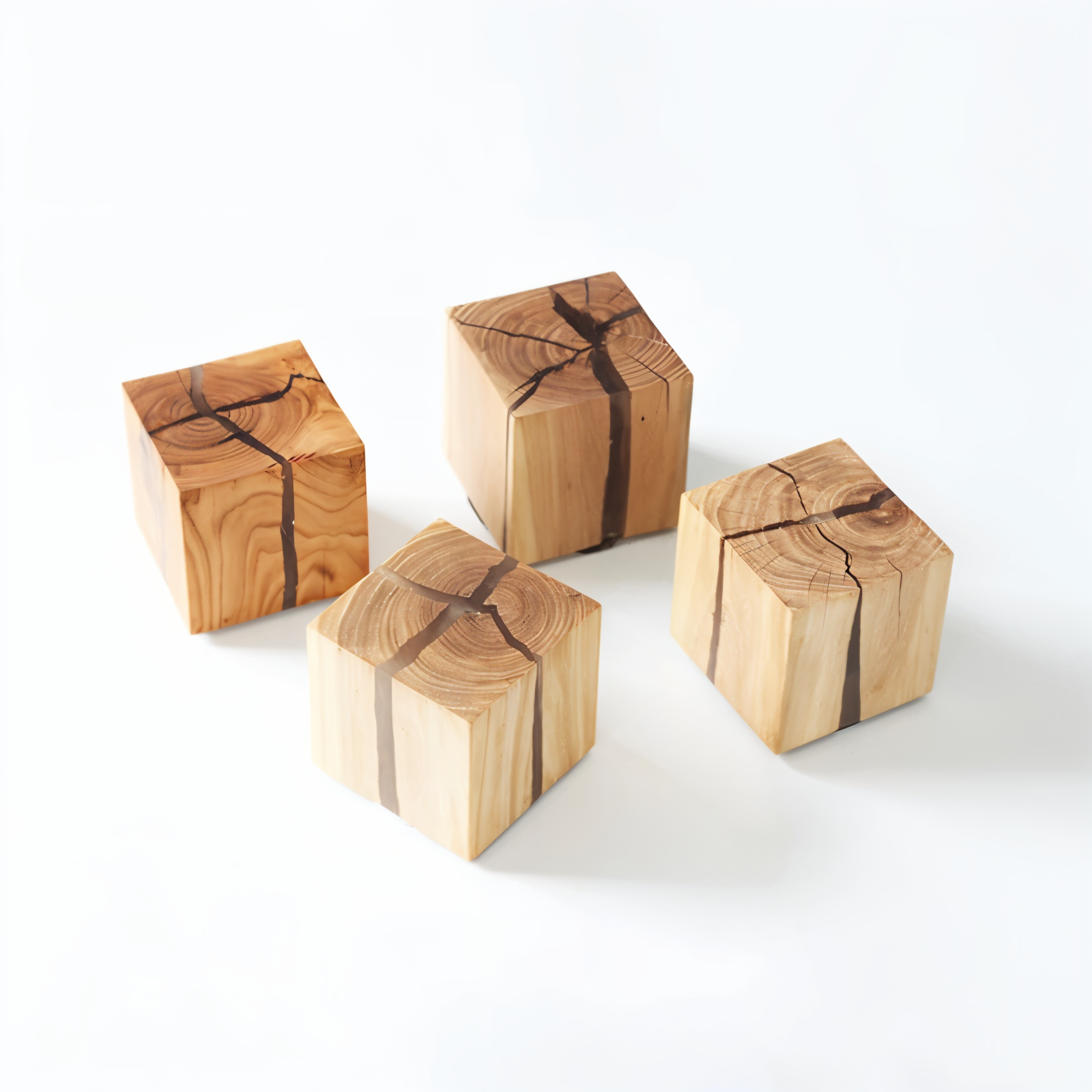 QuadCrackle Vägglampa - Handgjord Trävägglampa med konstnärlig Crackle-design