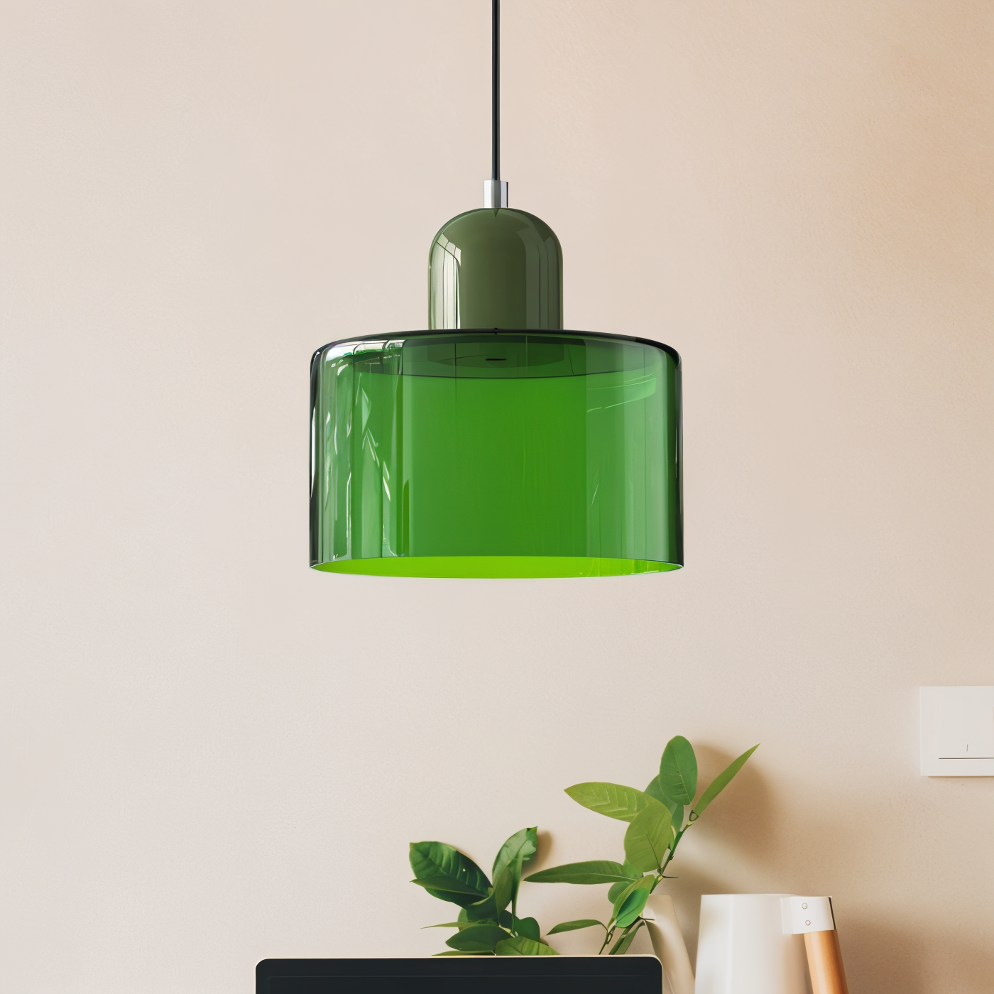 RadiantCyl Pendellampa - Färgglad Mini Cylindrisk Glas Hänglampa