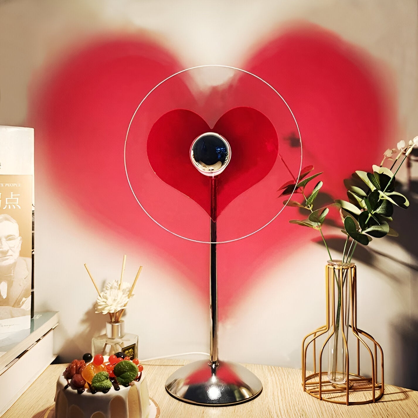 Bordslampa Med LED Och Vintage Skivdesign