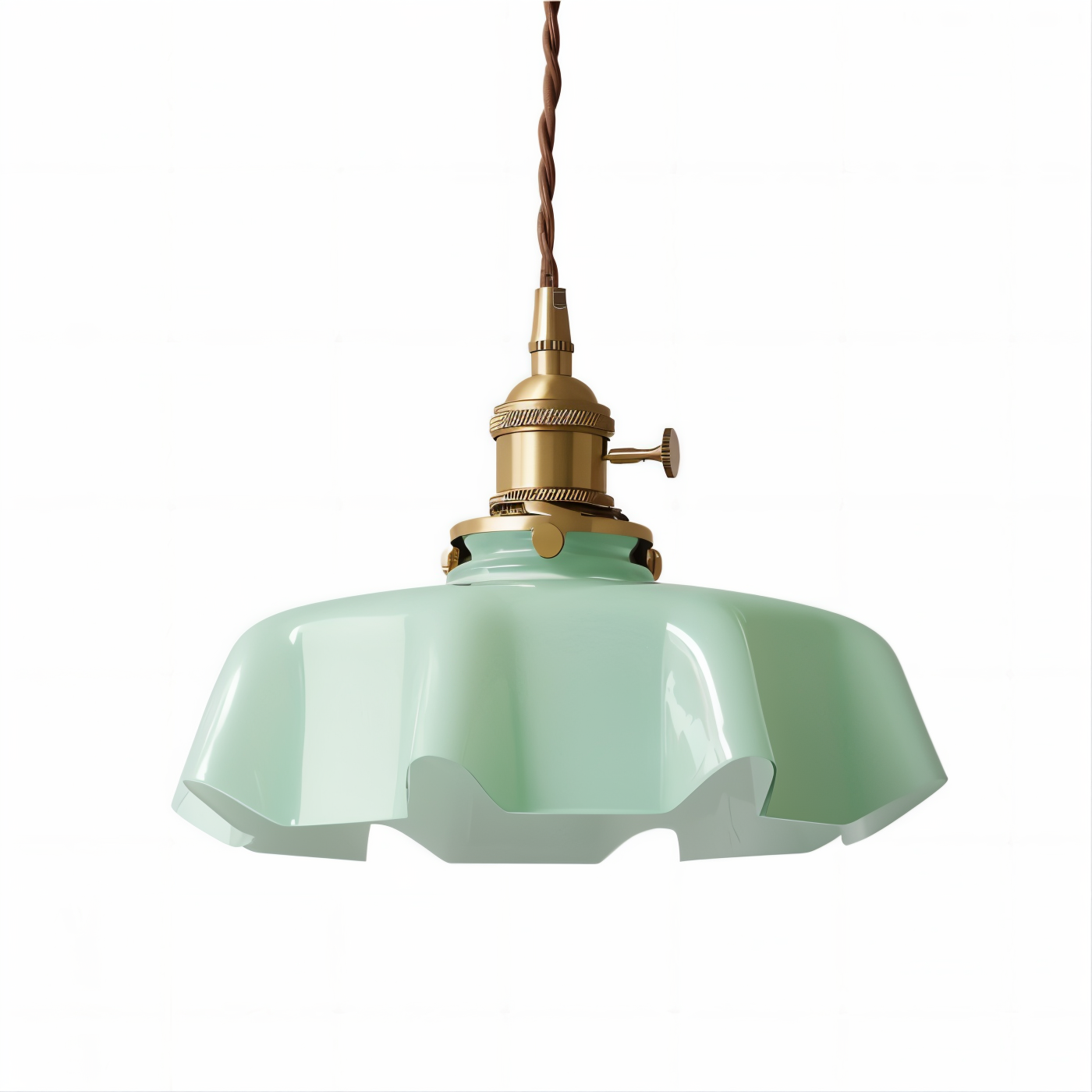 RetroTint Pendellampa - Blomformad Creme Glaslampkåpa LED Hänglampa