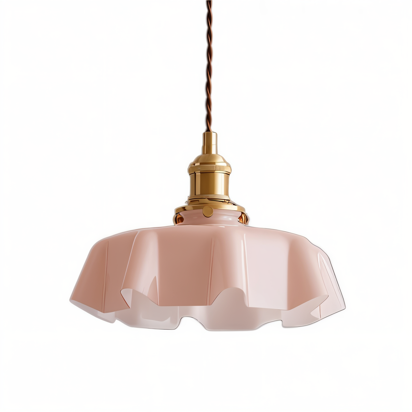 RetroTint Pendellampa - Blomformad Creme Glaslampkåpa LED Hänglampa