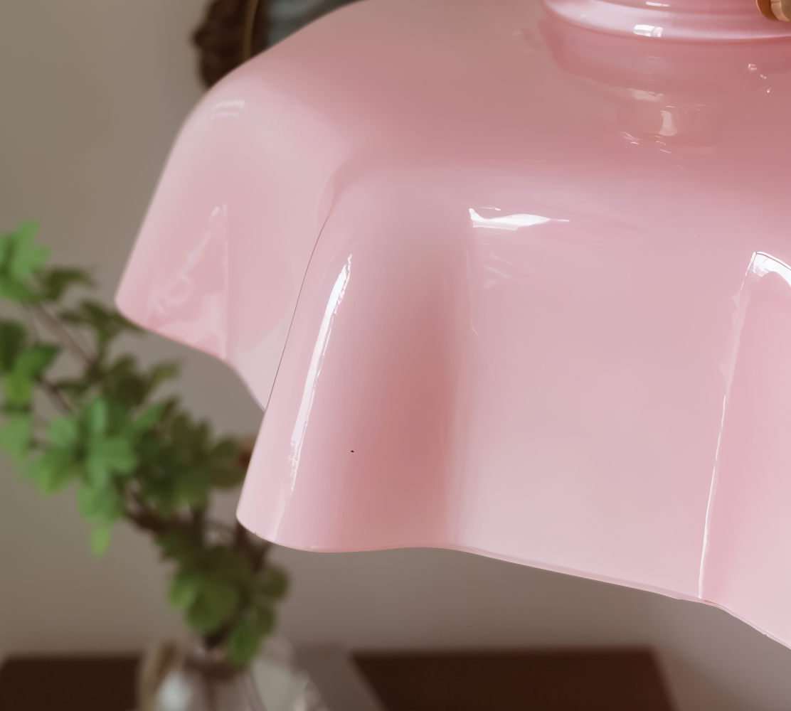 RetroTint Pendellampa - Blomformad Creme Glaslampkåpa LED Hänglampa