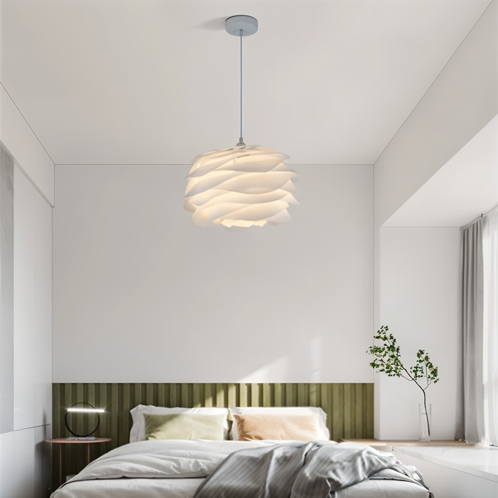 Rosy Pendellampa - Dekorativ PVC Floral LED Hänglampa för Sovrum