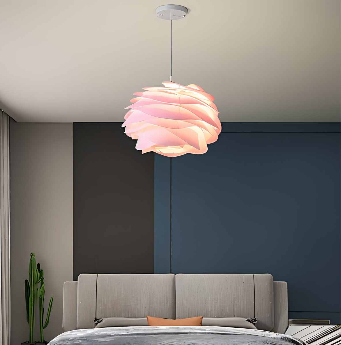 Rosy Pendellampa - Dekorativ PVC Floral LED Hänglampa för Sovrum