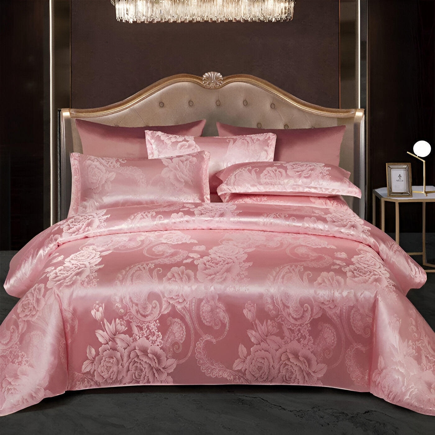 Satin Splendor Duntäcke - Påslakan Satin - Premium Jacquard Sängkläder - Europeiskt Sängklädeset