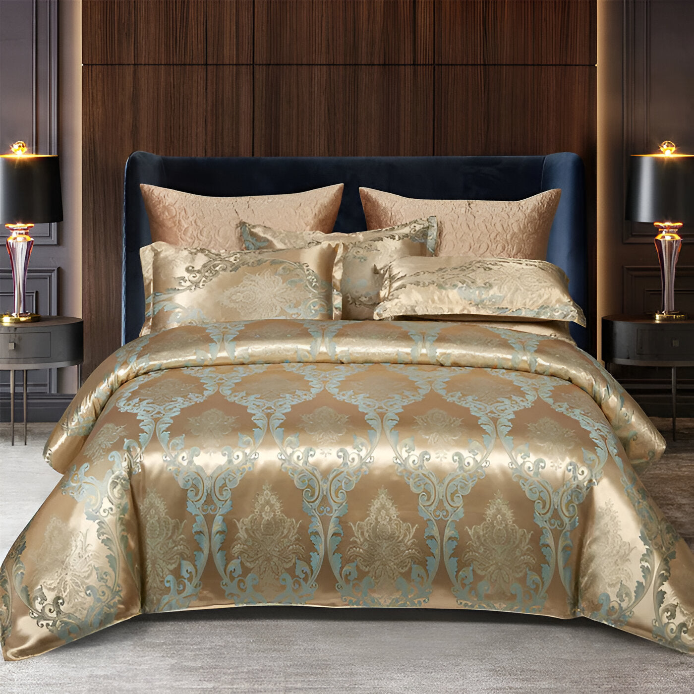 Satin Splendor Duntäcke - Påslakan Satin - Premium Jacquard Sängkläder - Europeiskt Sängklädeset