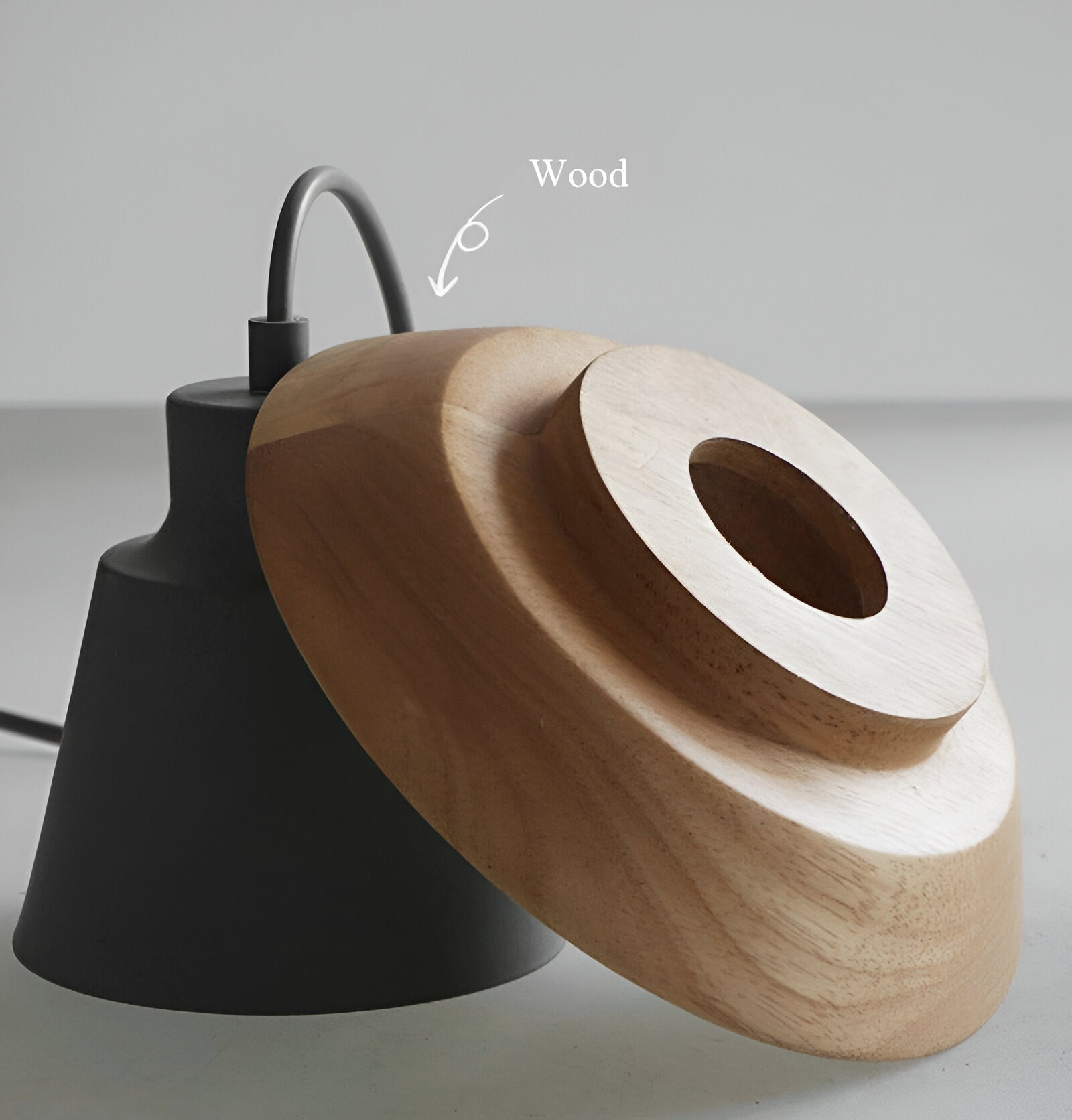 Scandi Pendellampa - Nordiskt trä & metall Macaron LED Hänglampa