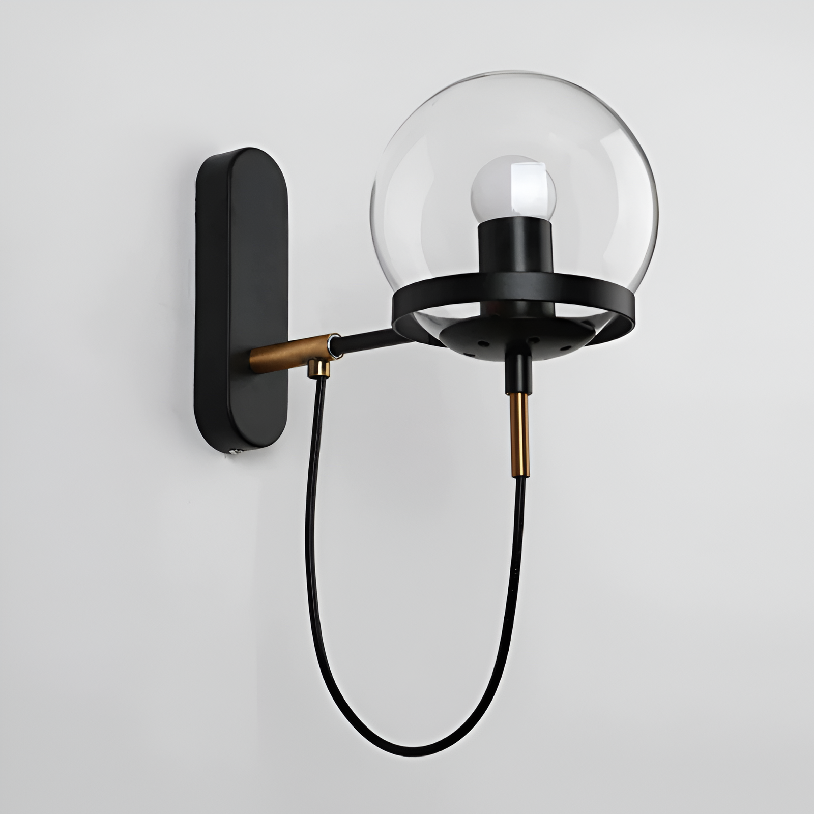 ScandiShine Vägglampa - Globe Glas Vägglampa - Nordisk Vägglampdesign - LED Inomhus Vägglampor