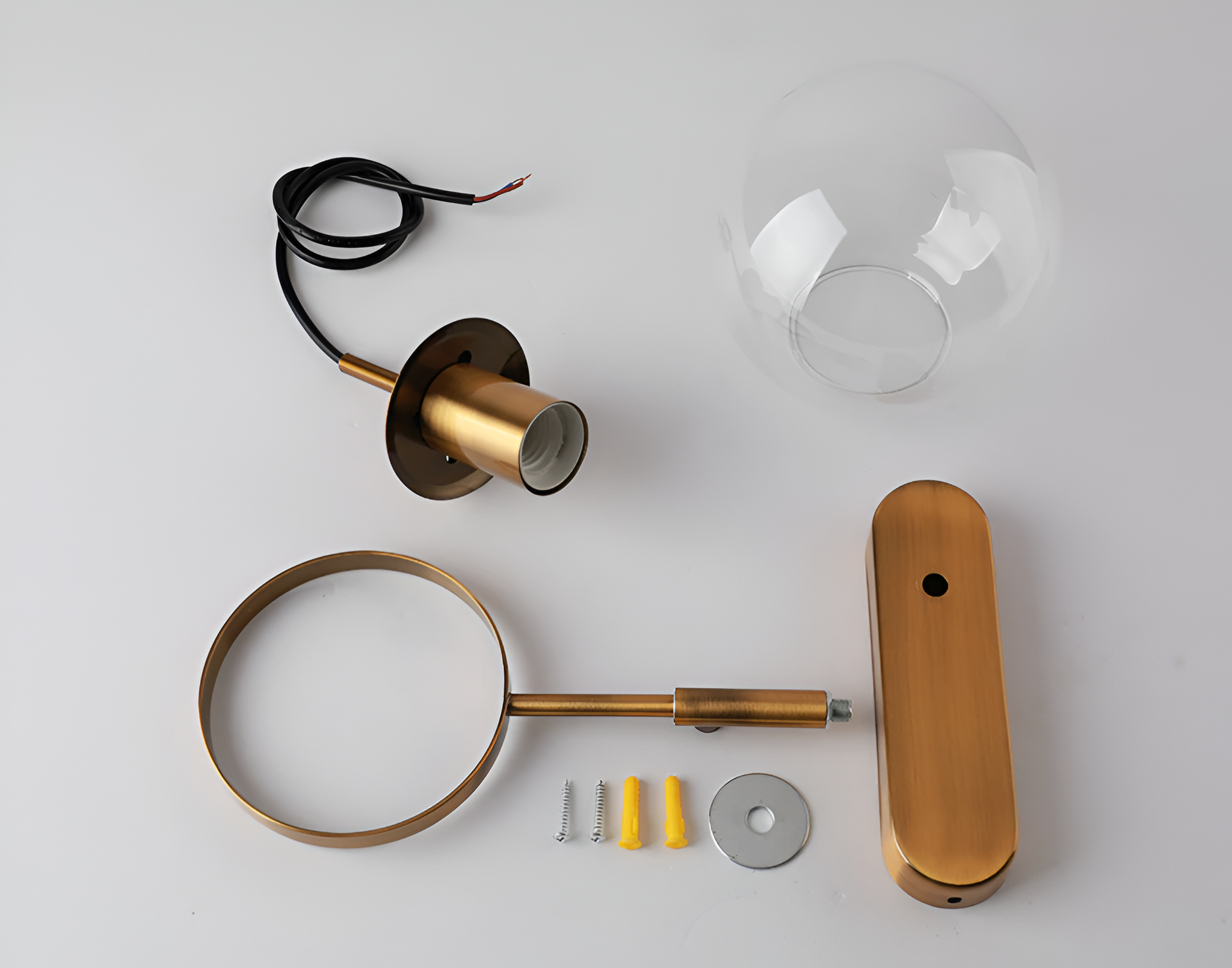 ScandiShine Vägglampa - Globe Glas Vägglampa - Nordisk Vägglampdesign - LED Inomhus Vägglampor