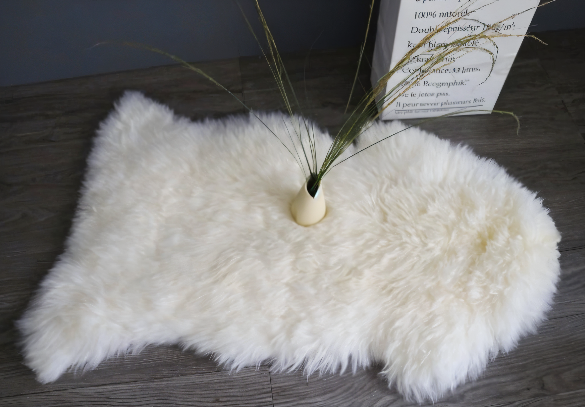 ShearLuxe - Ultra Fluffy Plüsch Vit Fårskinn Konstpäls Matta