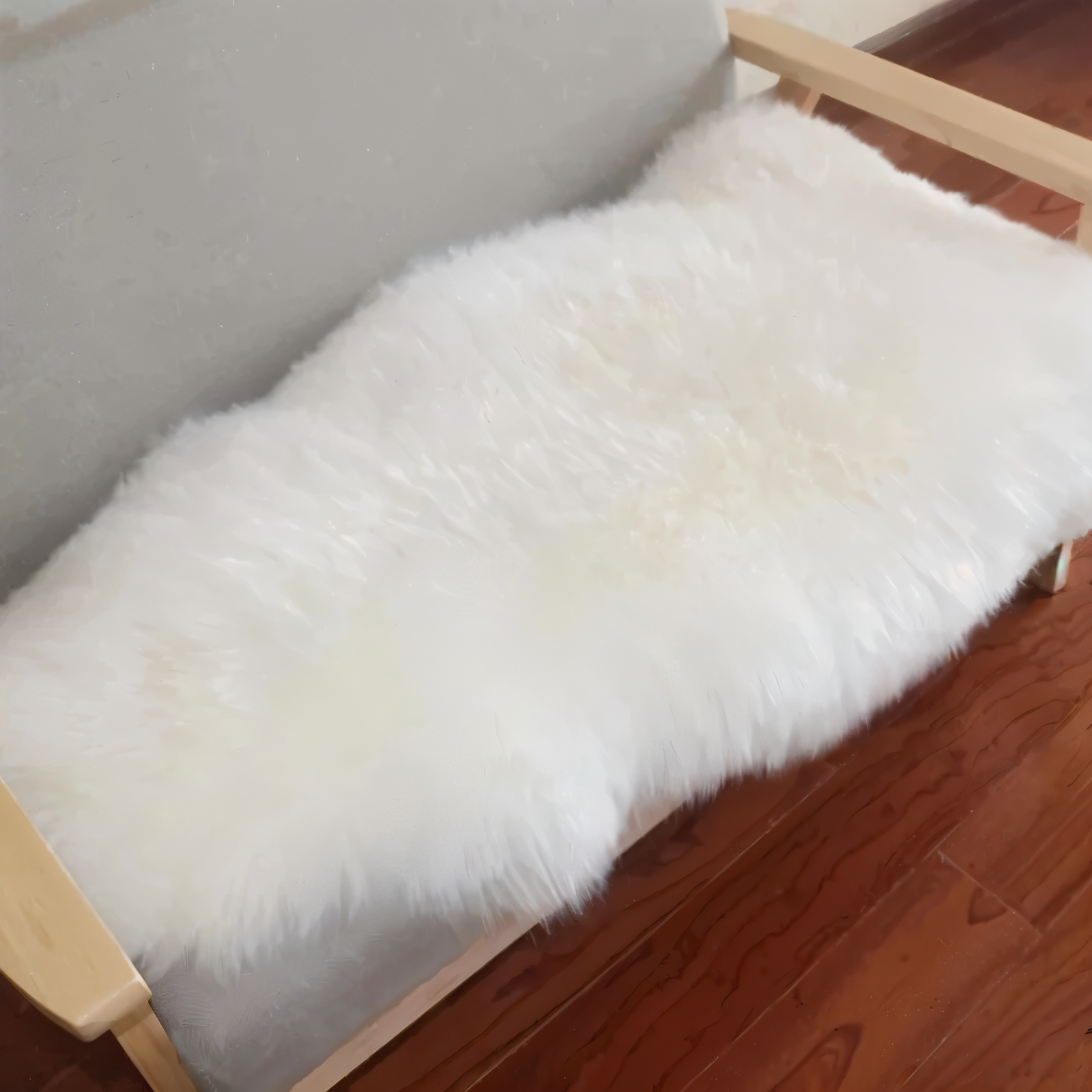 ShearLuxe - Ultra Fluffy Plüsch Vit Fårskinn Konstpäls Matta