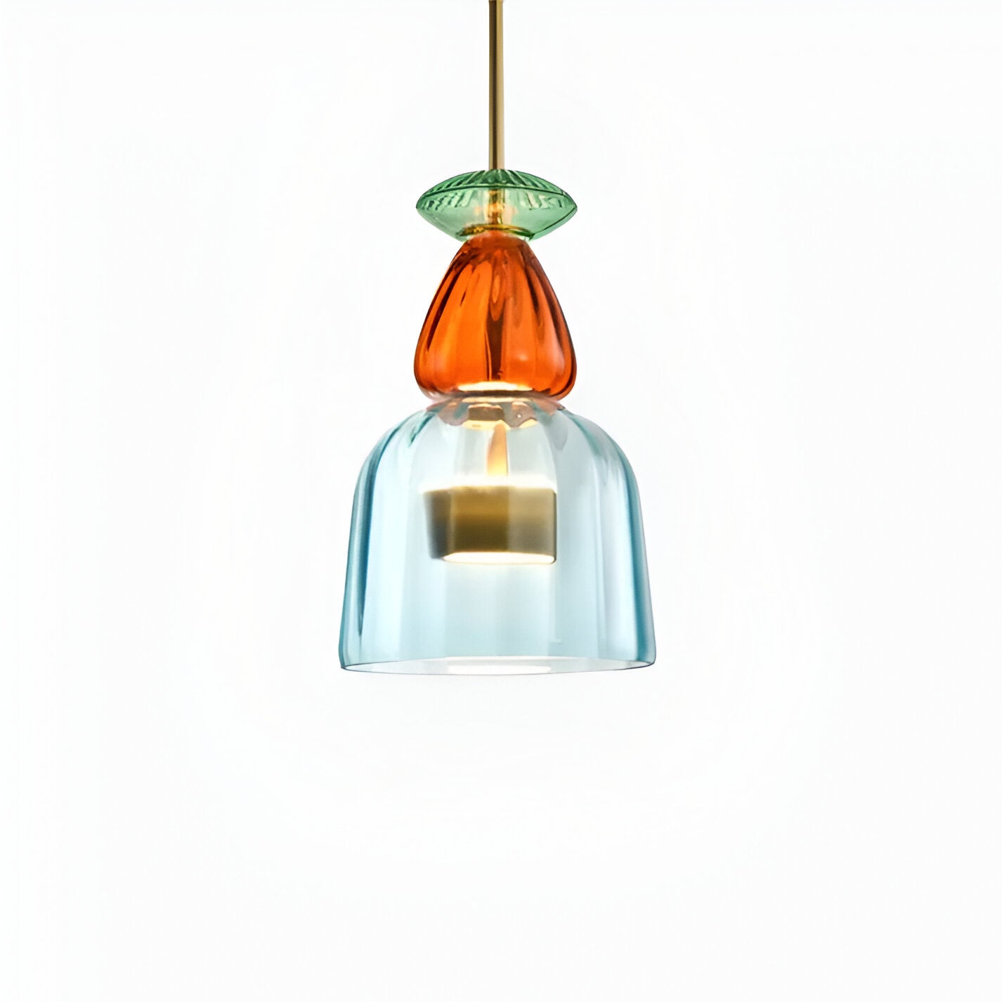 SpectraFuse Pendellampa - Flerfärgad Glas Hänglampa - Nordic Macaron Dekorativ Belysning