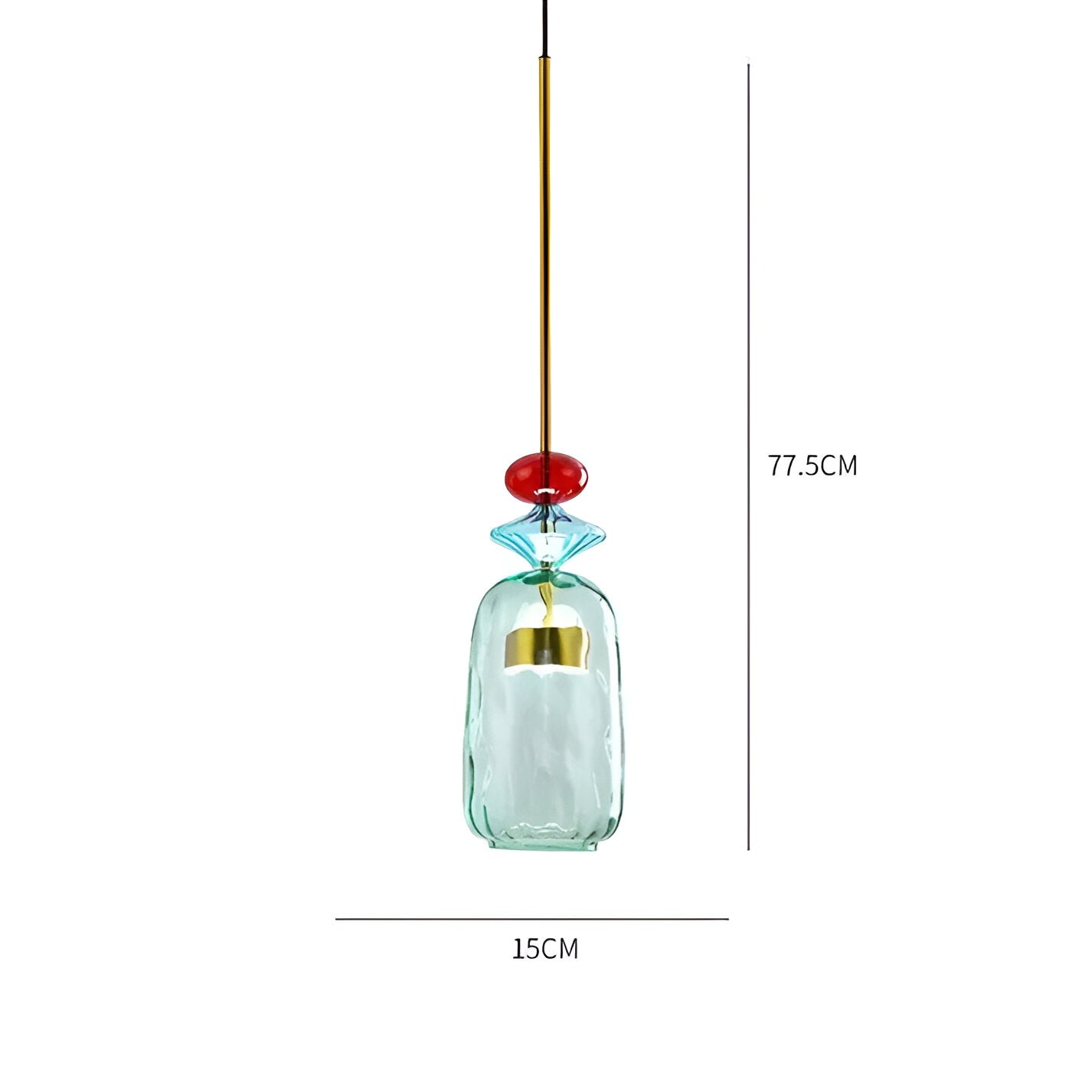 SpectraFuse Pendellampa - Flerfärgad Glas Hänglampa - Nordic Macaron Dekorativ Belysning