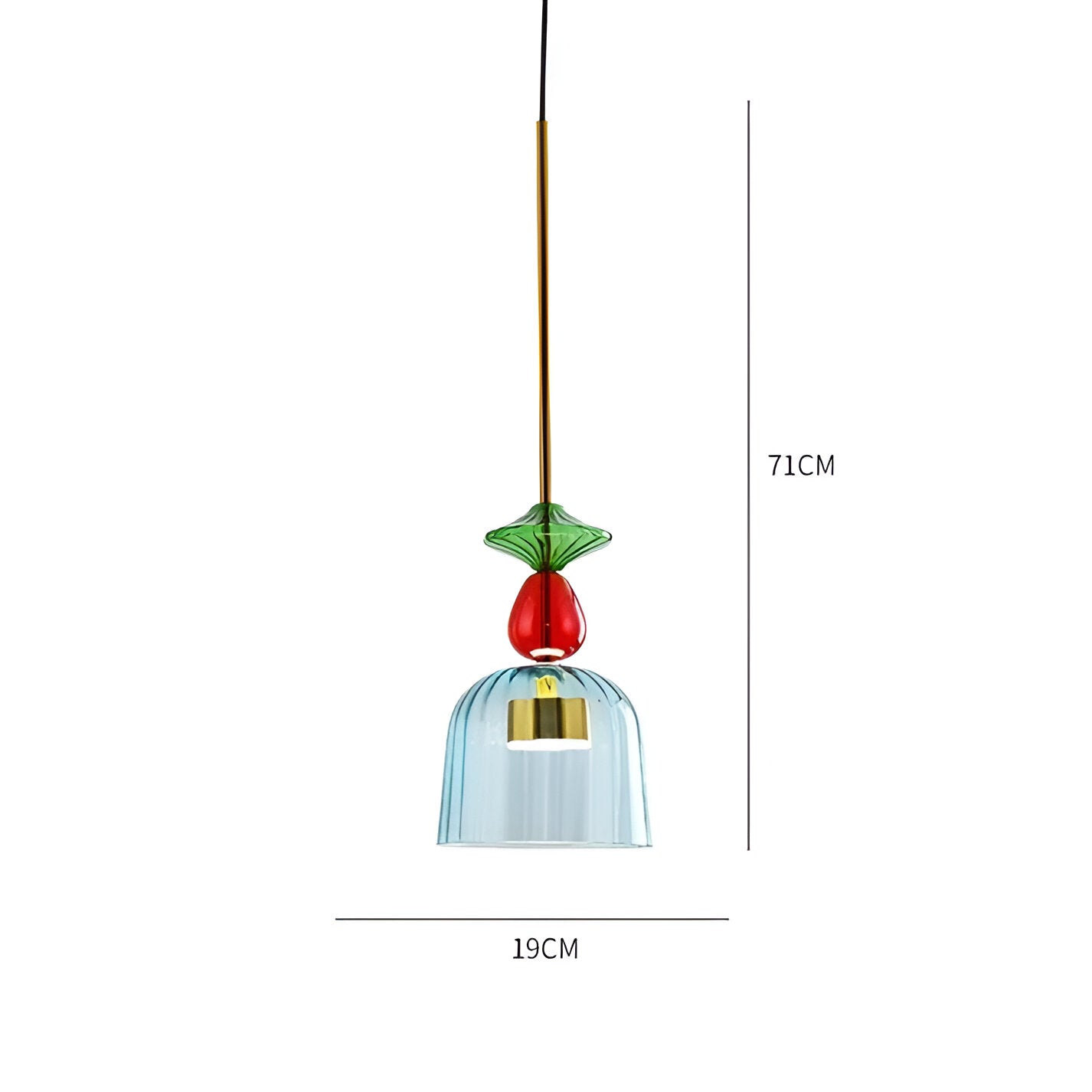 SpectraFuse Pendellampa - Flerfärgad Glas Hänglampa - Nordic Macaron Dekorativ Belysning