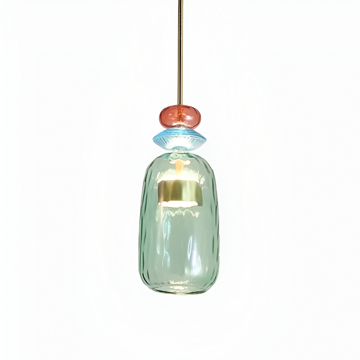 SpectraFuse Pendellampa - Flerfärgad Glas Hänglampa - Nordic Macaron Dekorativ Belysning