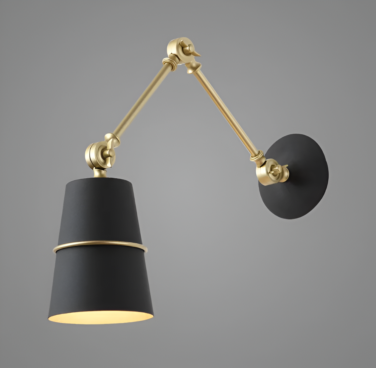 Swing Vägglampa - Svart Vit Retro Vägglampa - Justerbar Långarm Vägglampa Design - Vägglampor LED