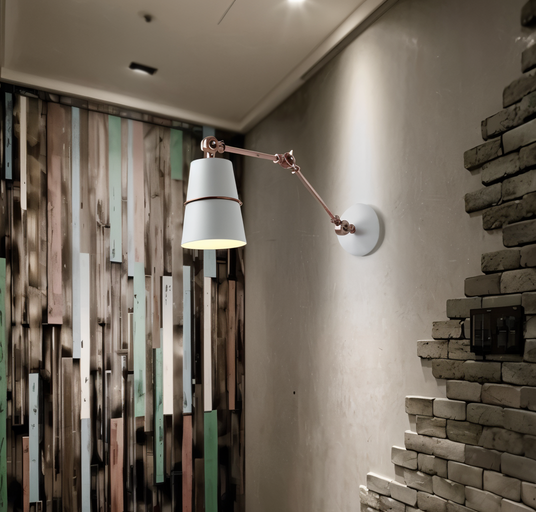 Swing Vägglampa - Svart Vit Retro Vägglampa - Justerbar Långarm Vägglampa Design - Vägglampor LED