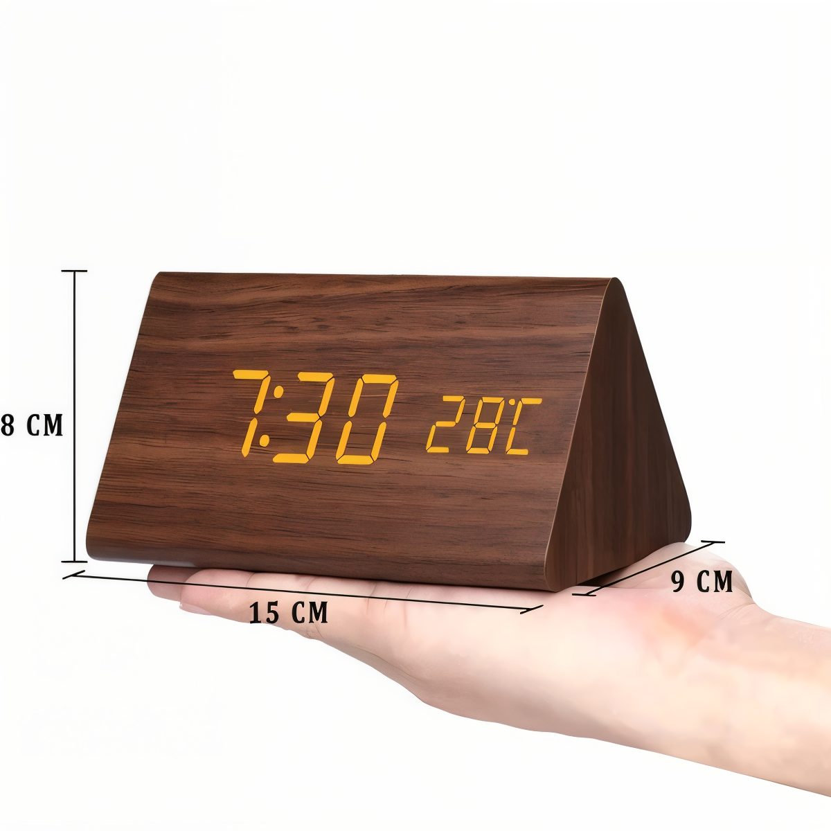 Modern LED-väckarklocka med digital display - Väckarklocka i plast