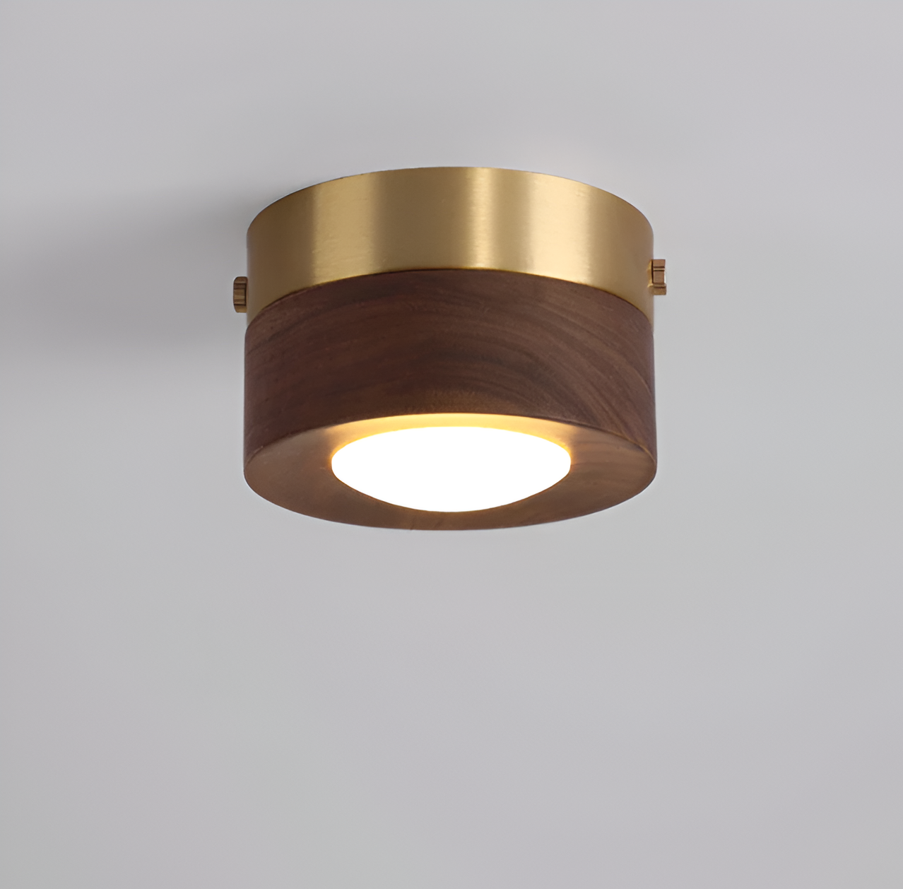 WoodSpot Taklampa - Valnöt Spotlights - LED Runda Taklampa