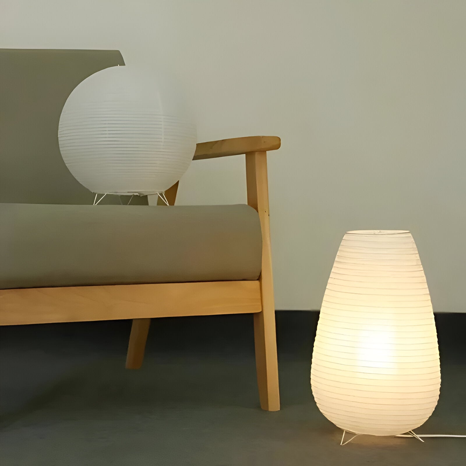 Retrochic Lampa - Rispapperslampa med Japansk Elegans