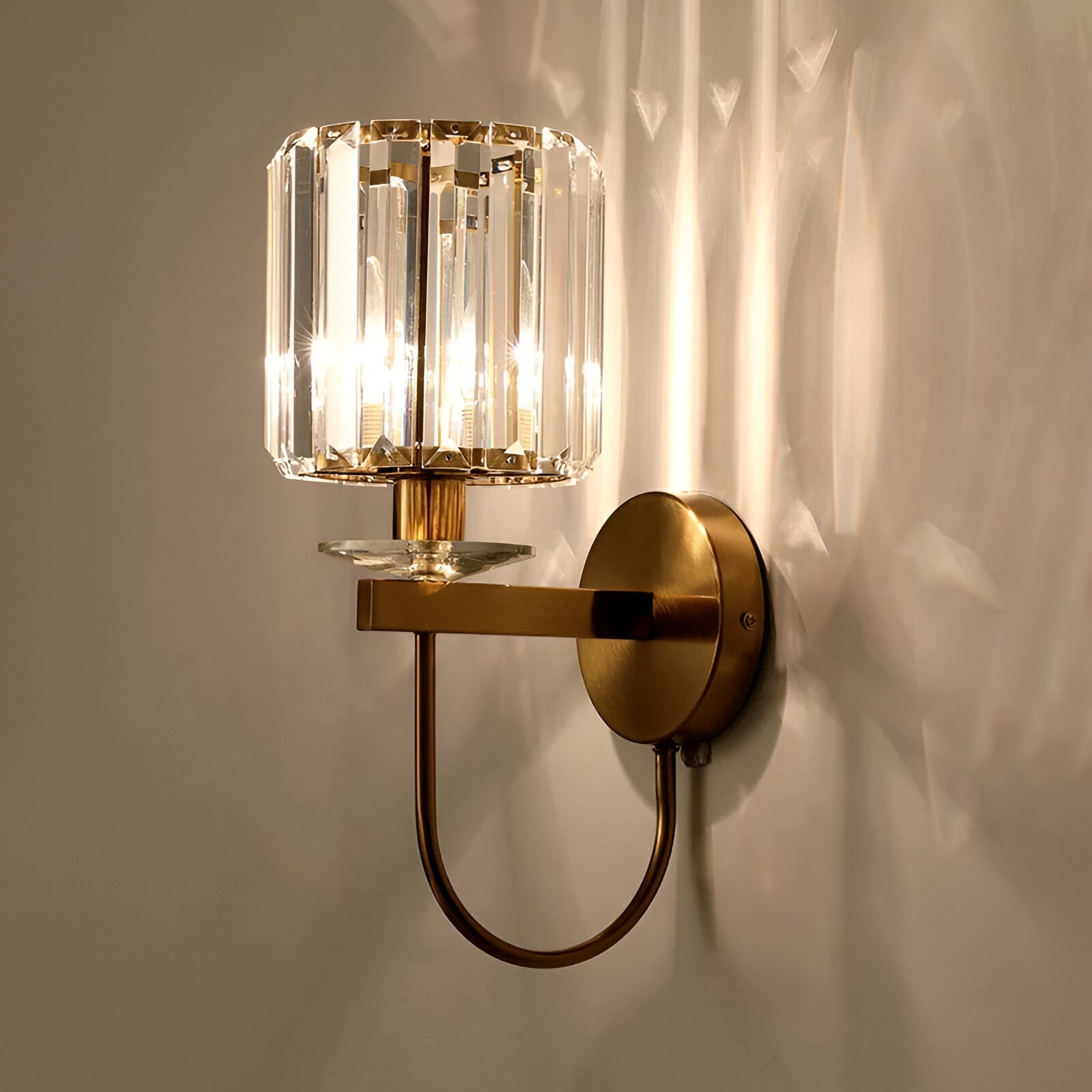 CrysaLux Vägglampa - Vintage Cylindrisk Kristall Vägglampa - Vägglampor LED Inomhus