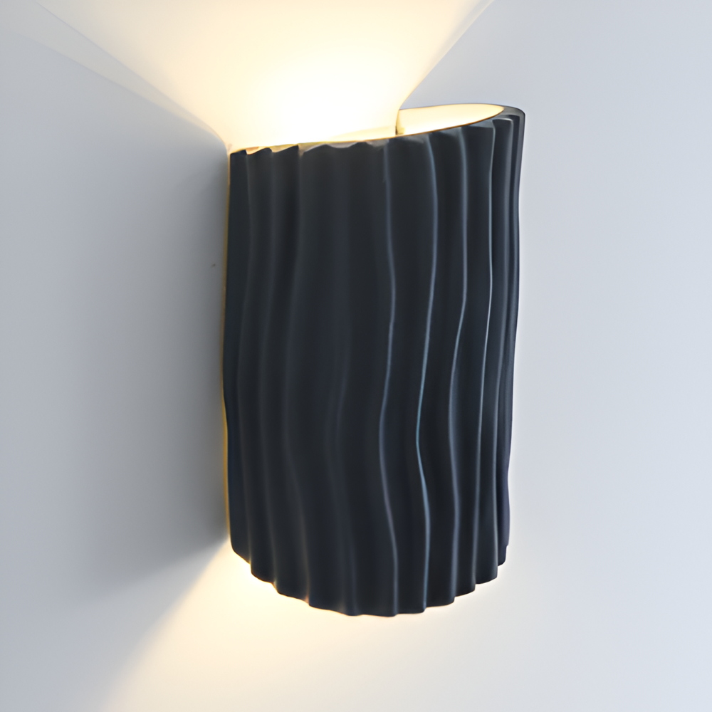 HuePleat Vägglampa - Kurvig Plisserad Resin V ägglampa - Upp- och Nedåtriktade V ägglampor