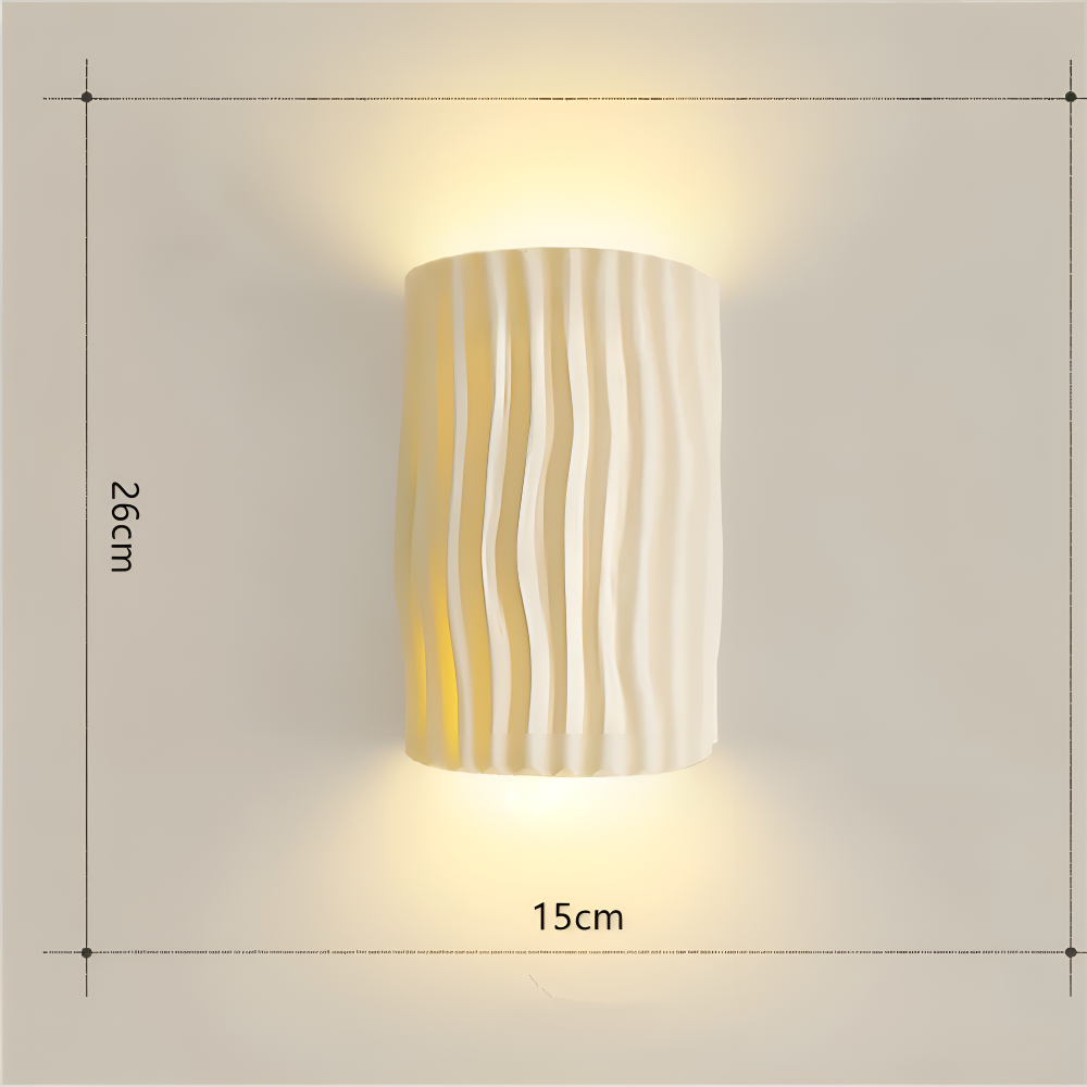 HuePleat Vägglampa - Kurvig Plisserad Resin V ägglampa - Upp- och Nedåtriktade V ägglampor