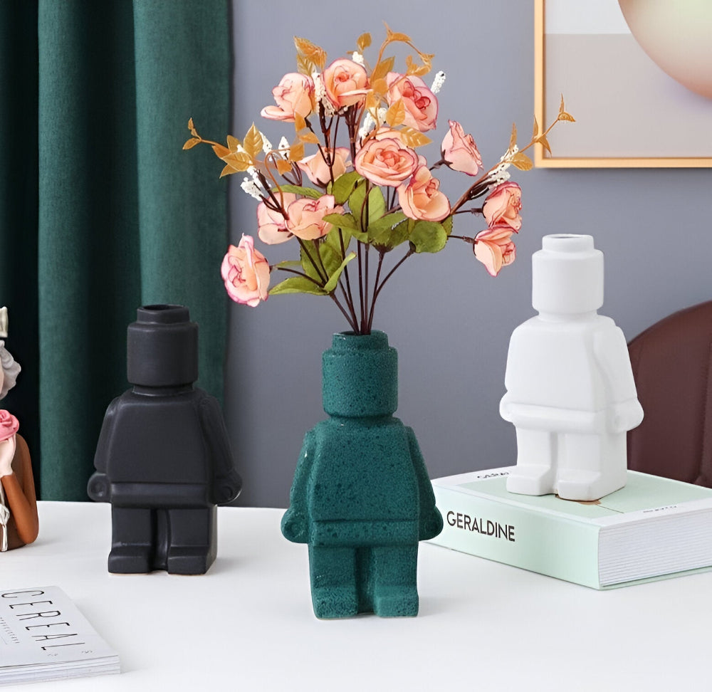 Innovativa Murade Växtkärl i Robotdesign - Dekorativ Lego Ornament för Inomhus- och Utomhusbruk