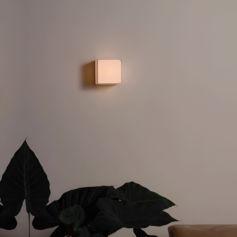 JapSquare Vägglampa - Tyg Vägglampa - Japansk Vägglampa Design - Nordiska Vägglampor LED