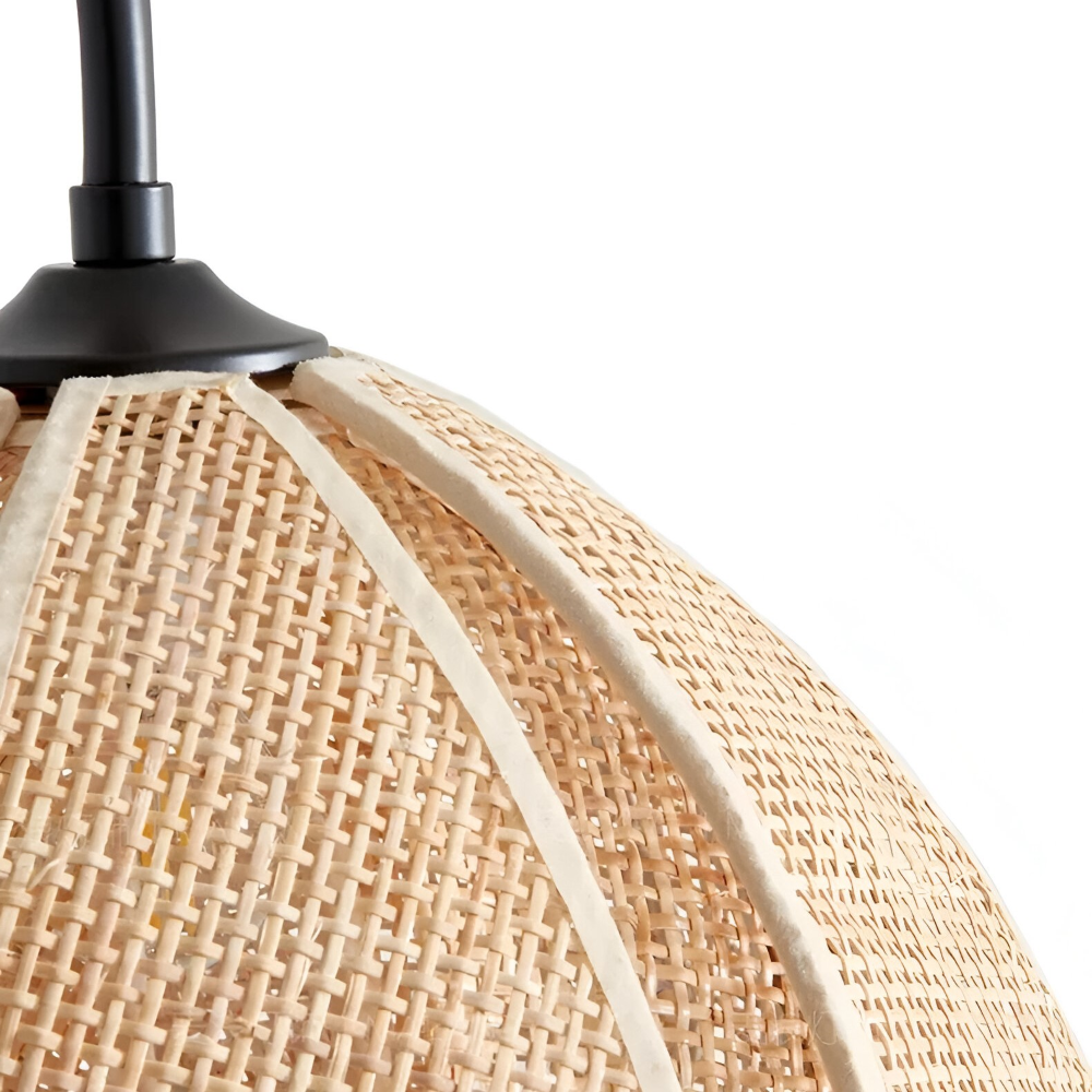 Japanskinspirerad Wabi Sabi Rattan Vägglampa - Vägglampa för Inomhusbruk med Naturlig Blomblad-Design