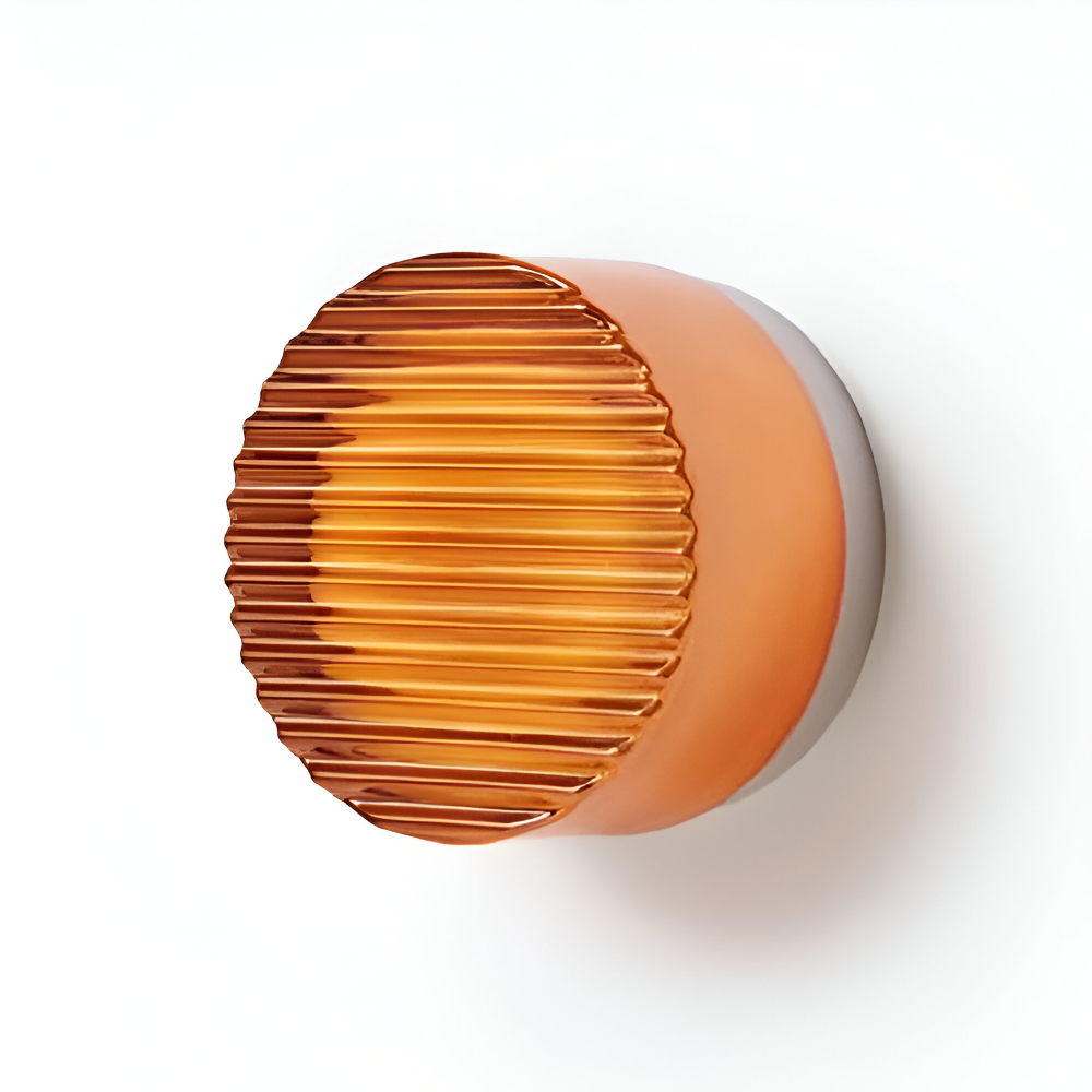 Jelly Gleam Ribbed - Minimalistiska Krispiga Vägglampor - Bärnsten Vit Rund Vägglampa