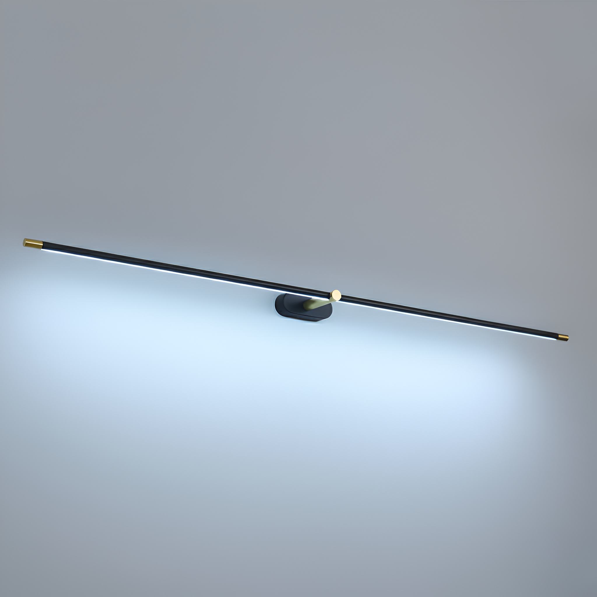 Trådlös uppladdningsbar LED-vägglampa – svart/guld – modern, smal design i tre längder