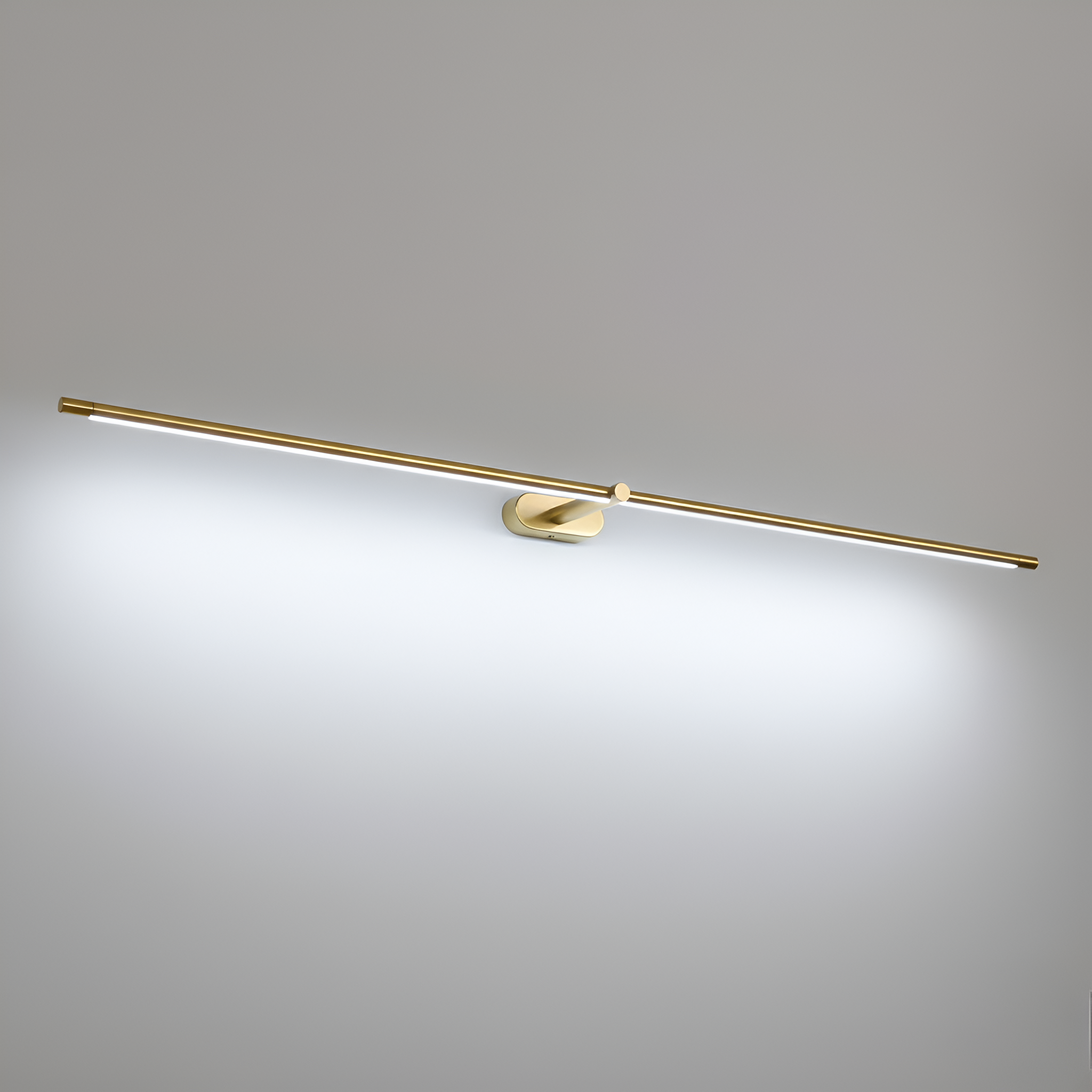 Trådlös uppladdningsbar LED-vägglampa – svart/guld – modern, smal design i tre längder