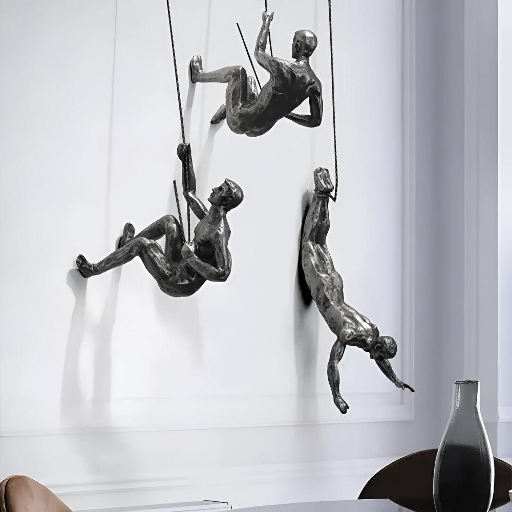 Kreativt Väggkonst Set - Klättrande Man Dekor Ornament för Unik Inredningsestetik
