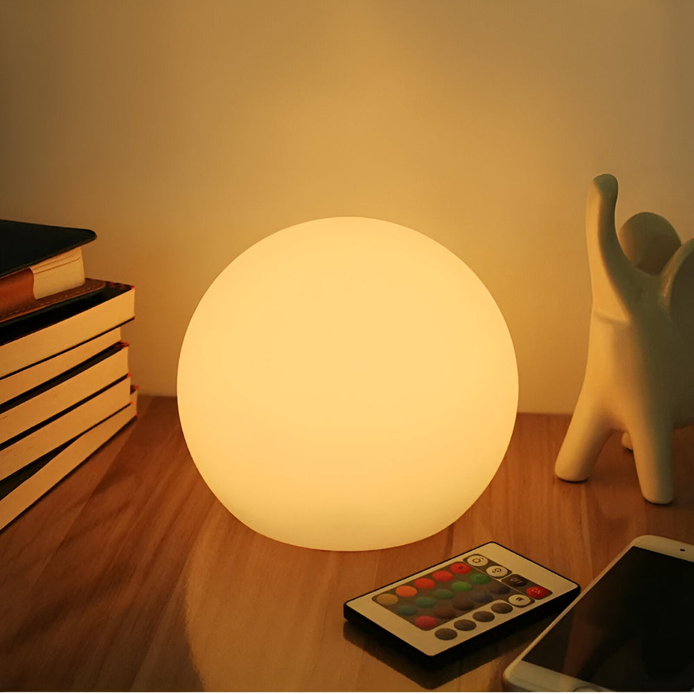LED Bordslampa med Dynamisk Färgväxling - Stämningsfull Glödande Boll