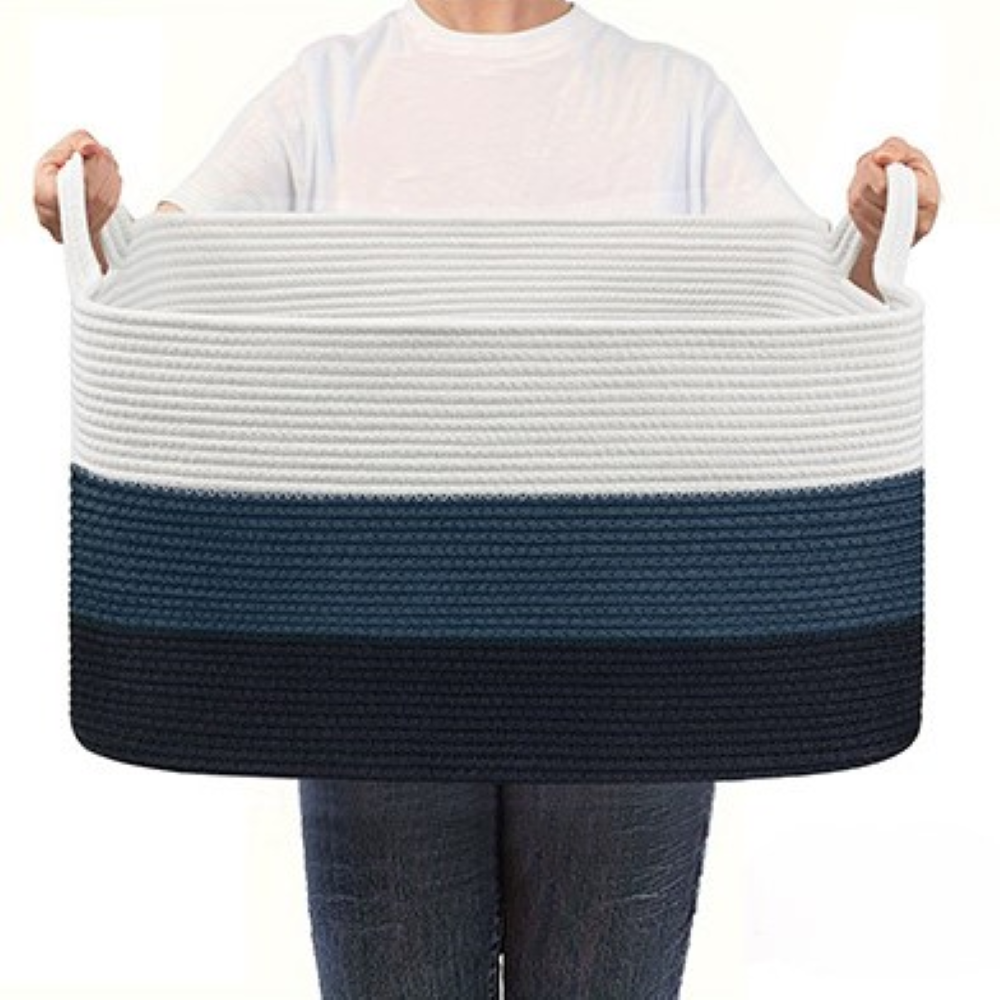 Stor Förvaringskorg 55L – Fällbar Tvättkorg & Leksakslåda – 48x34x28cm, Tvättbar
