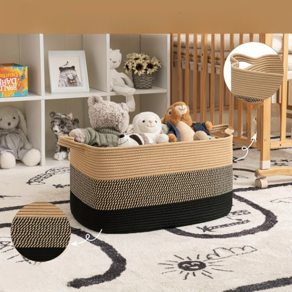 Stor Förvaringskorg 55L – Fällbar Tvättkorg & Leksakslåda – 48x34x28cm, Tvättbar