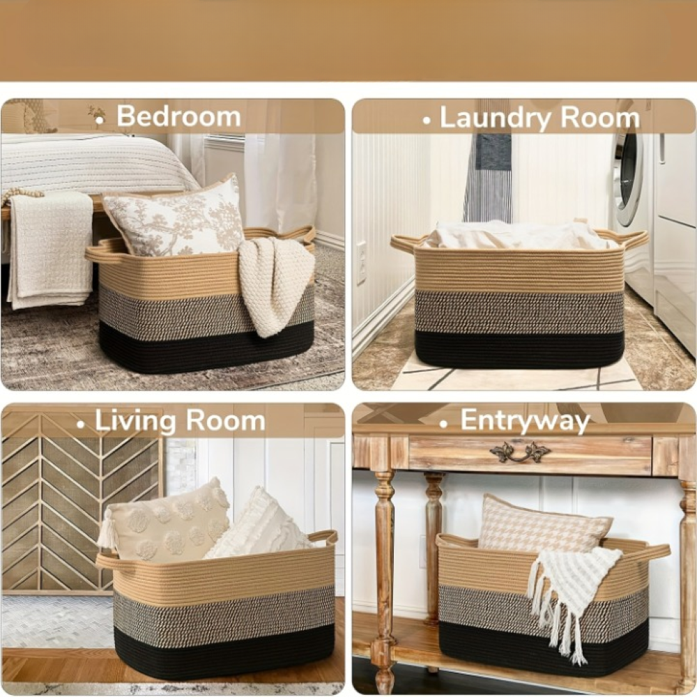Stor Förvaringskorg 55L – Fällbar Tvättkorg & Leksakslåda – 48x34x28cm, Tvättbar