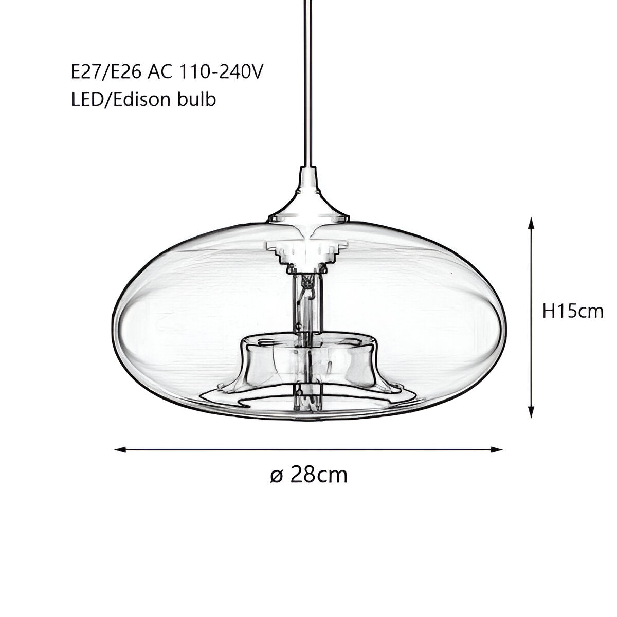 LivelyPop Taklampa - Dekorativa Vintage Glas Hänglampor