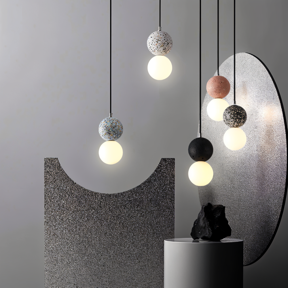 LumeGlobe Pendellampa - Dubbelskula Pendellampa för matbordet - Glas Hängkula Lampa