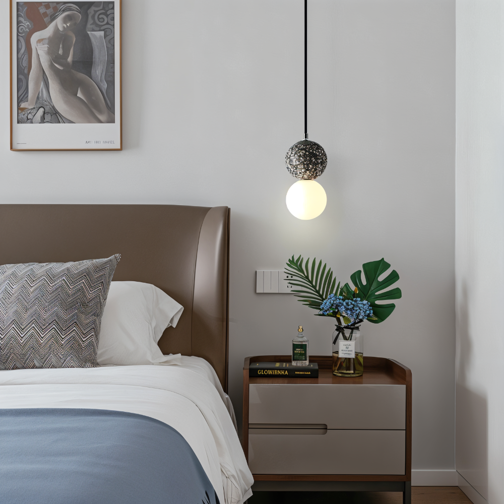 LumeGlobe Pendellampa - Dubbelskula Pendellampa för matbordet - Glas Hängkula Lampa