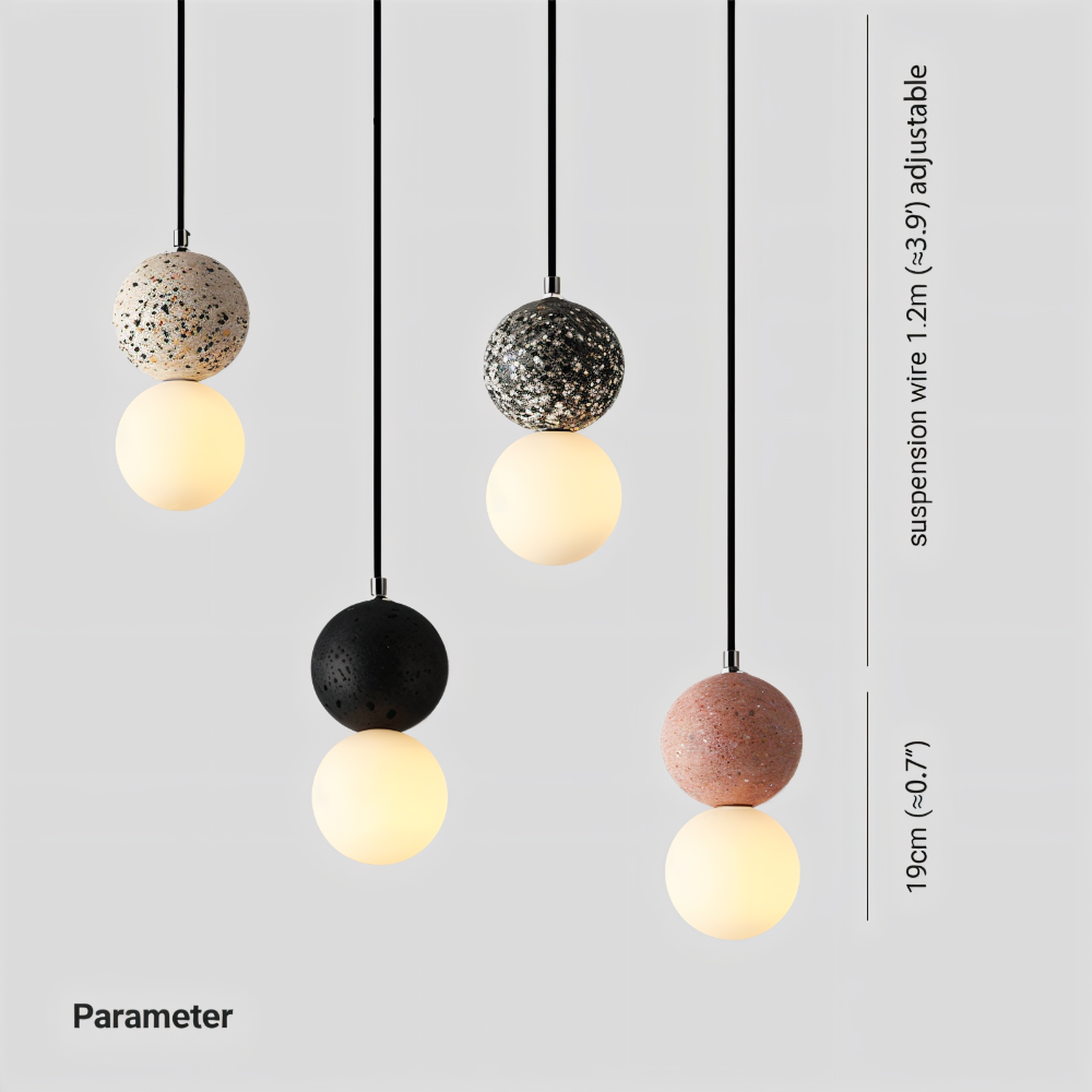 LumeGlobe Pendellampa - Dubbelskula Pendellampa för matbordet - Glas Hängkula Lampa