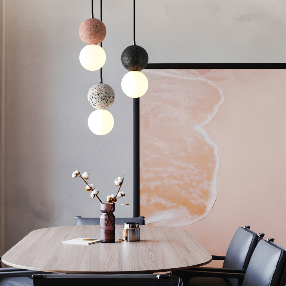 LumeGlobe Pendellampa - Dubbelskula Pendellampa för matbordet - Glas Hängkula Lampa
