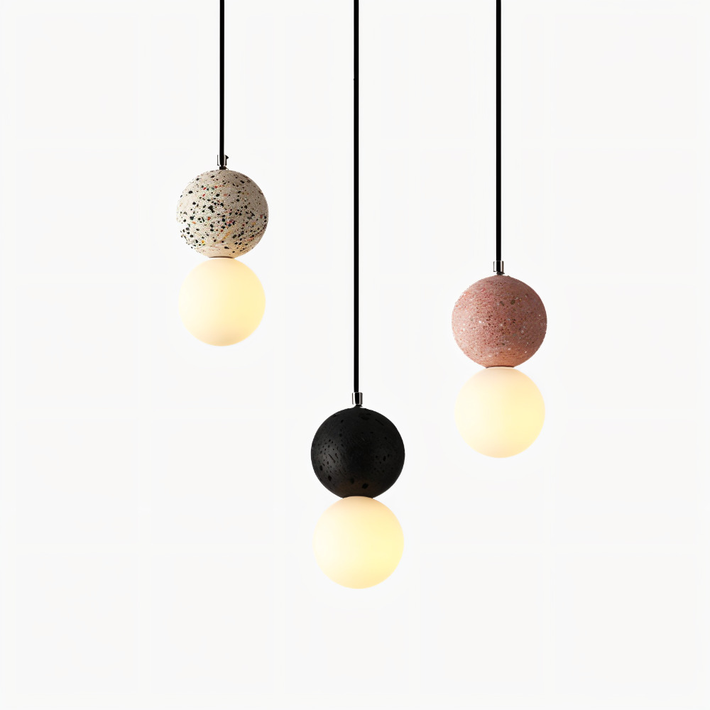 LumeGlobe Pendellampa - Dubbelskula Pendellampa för matbordet - Glas Hängkula Lampa