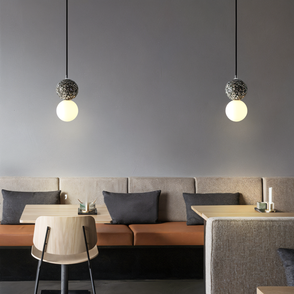LumeGlobe Pendellampa - Dubbelskula Pendellampa för matbordet - Glas Hängkula Lampa