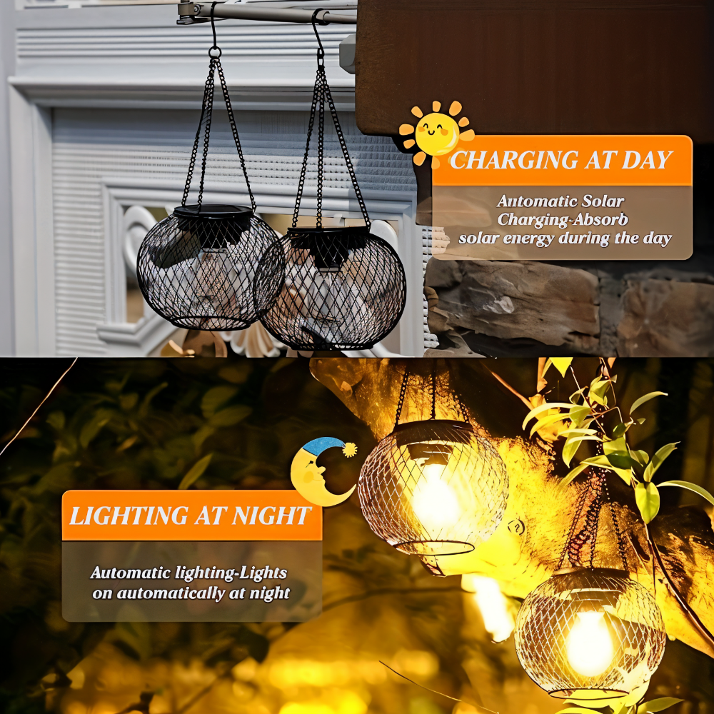 Lumentalic Solarlampa - Vattentäta Hänglampor Set - Solarlampa för Upphängning