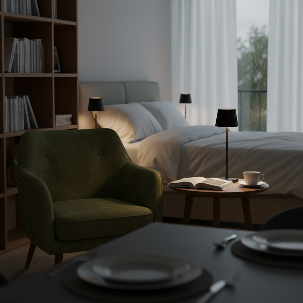 LuminaTouch - Styrbar, vattentät, uppladdningsbar, sladdlös LED-bordslampa