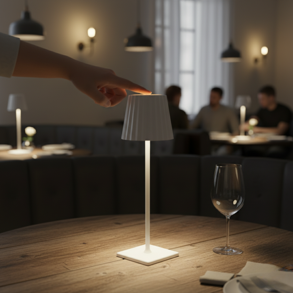 LuminaTouch - Styrbar, vattentät, uppladdningsbar, sladdlös LED-bordslampa